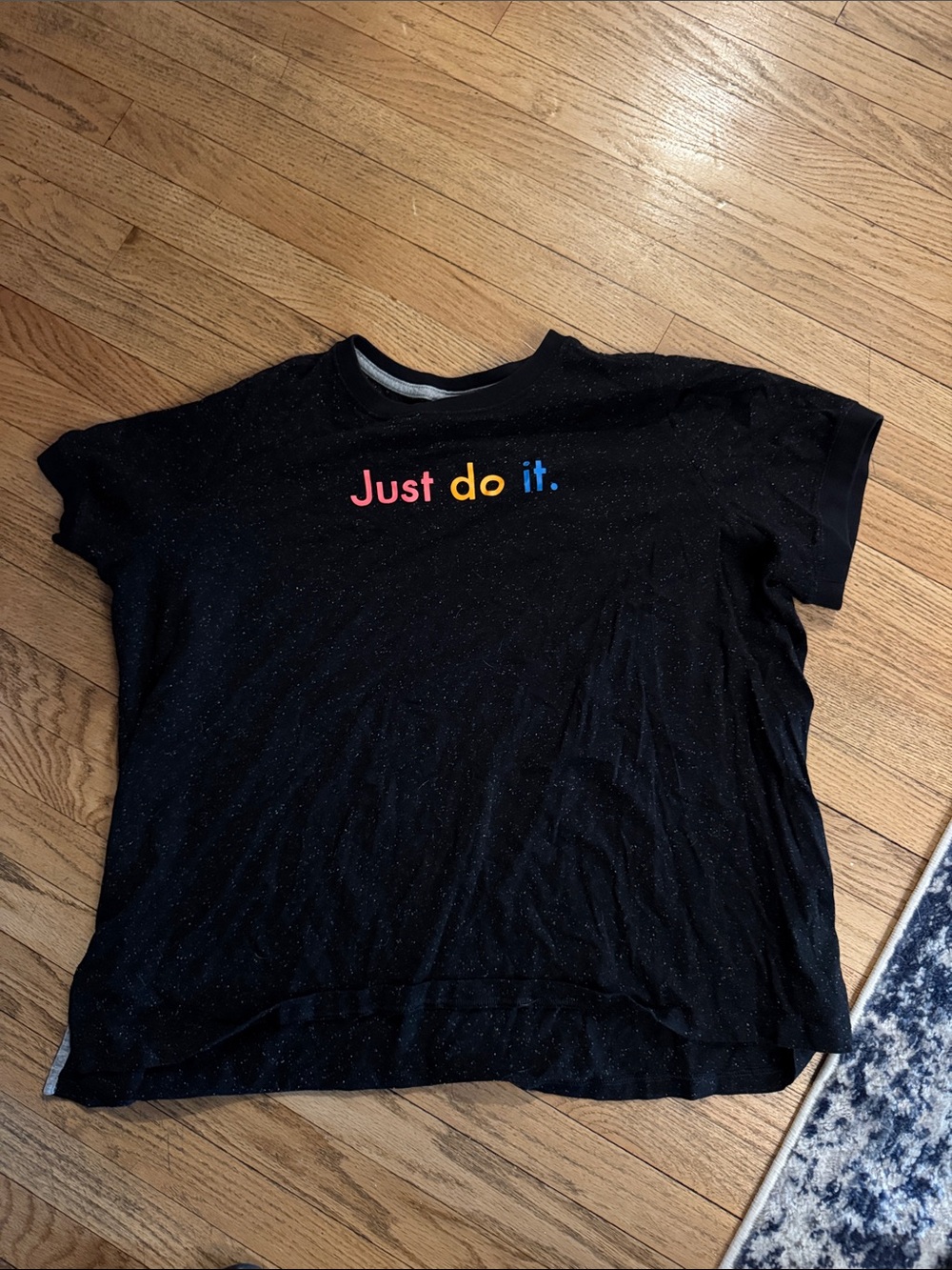Nike Black Tee with Multicolor "Just do it." Script